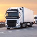 trucks moves on the country highway