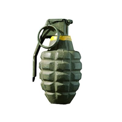 A hand grenade isolated on white.