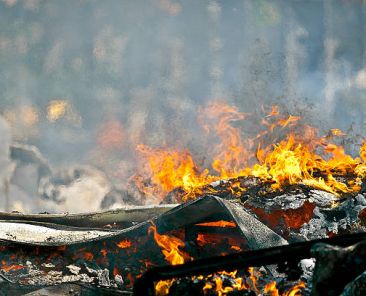 Picture of Heat caused by a Very hot Fire creating air movement effect