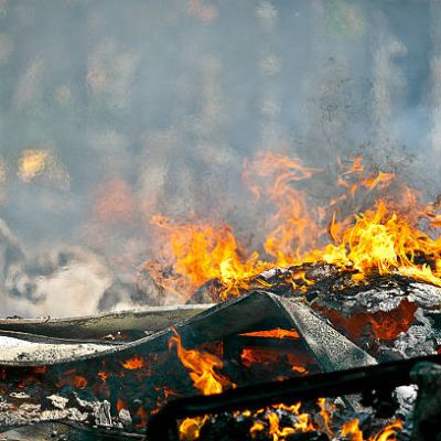 Picture of Heat caused by a Very hot Fire creating air movement effect