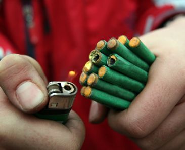 Dangerously playing with firecrackers