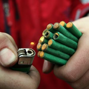 Dangerously playing with firecrackers