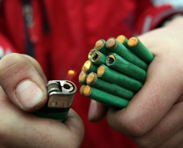 Dangerously playing with firecrackers
