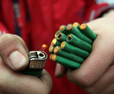 Dangerously playing with firecrackers